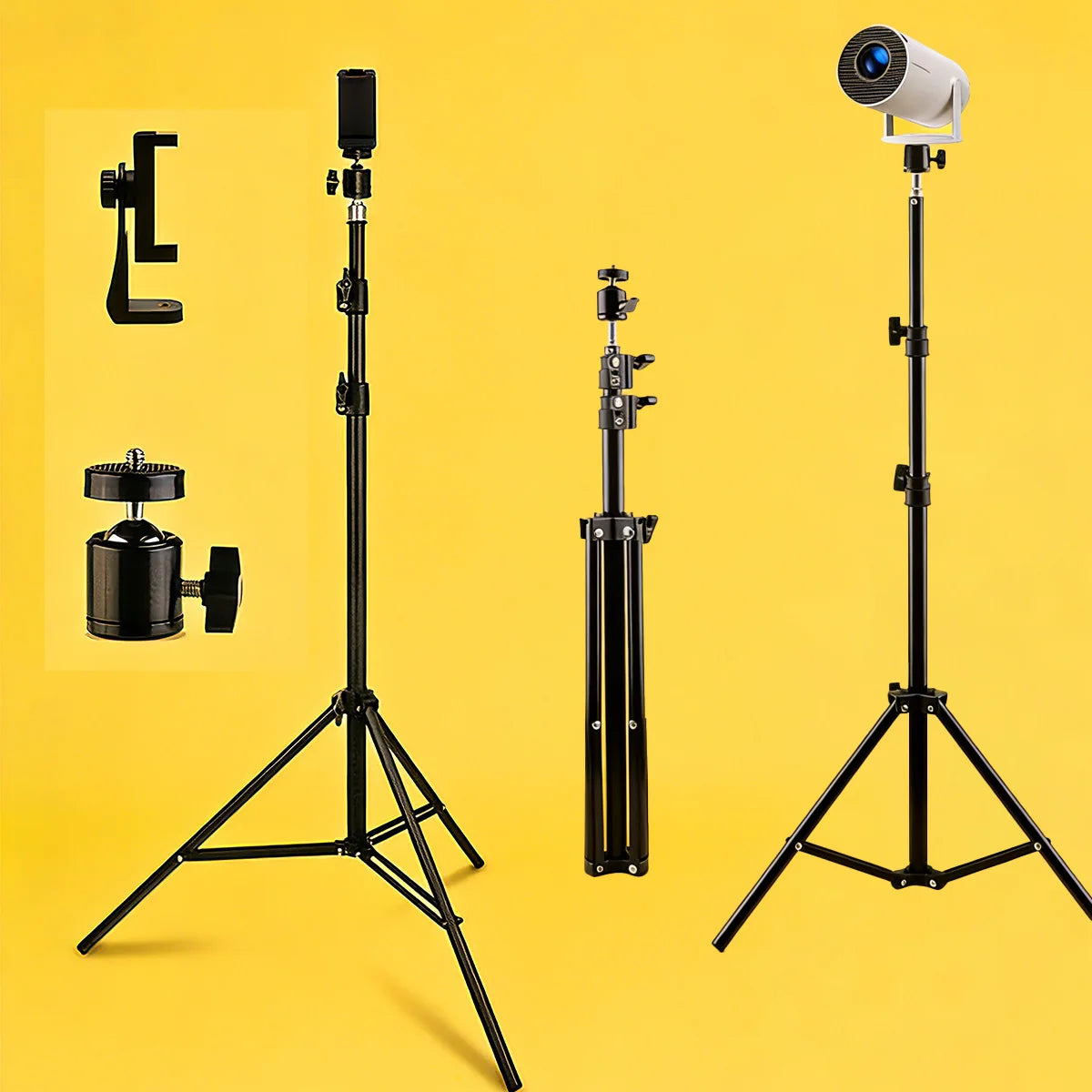 Universal Projector Tripod Stand 110Cm 160Cm Photography Bracket for Hy300Pro HY320 Mini Projector Stand Mount with 1/4 Screw