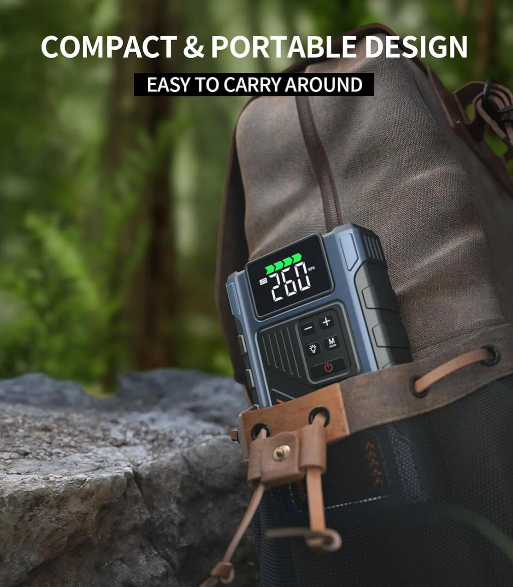3000A Portable Car Emergency Power Starter, It Has 5 Functions, Air Pump, Charging Bank, LED Flashlight, Car Power Start, Equipment Screen Real-Time Detection of Expansion Degree Battery Bank Portable Vehicle