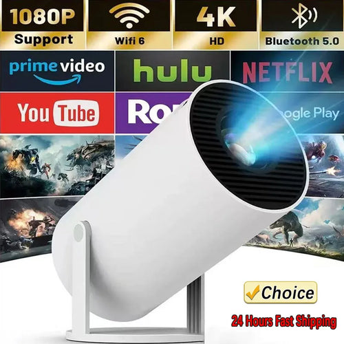 New Projector 4K Android 11 HY300 Wifi6 290ANSI Allwinner H713 BT5.0 1080P 1280*720P Cinema Outdoor Portable Projetors ﻿