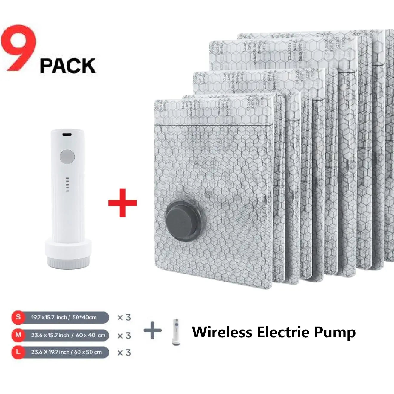 Mother'S Day Gifts [2026 Upgraded] Cordless Travel Vacuum Bag Set with USB-15/9 Pack Vacuum Compression Storage Bags,Savers for Clothing & Travel Essentials. Zipper Pouches, Outdoor Packing System, Hand Organizer, Christmas Variety Pack